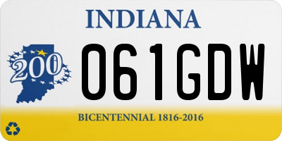 IN license plate 061GDW