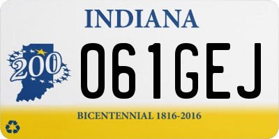 IN license plate 061GEJ