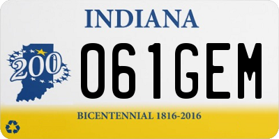 IN license plate 061GEM