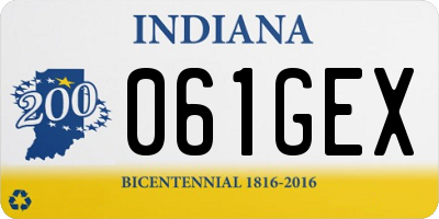 IN license plate 061GEX