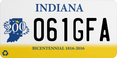IN license plate 061GFA