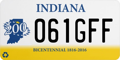 IN license plate 061GFF