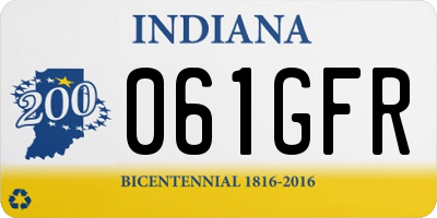 IN license plate 061GFR