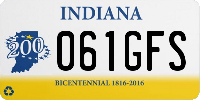IN license plate 061GFS