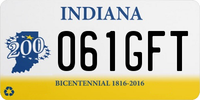 IN license plate 061GFT