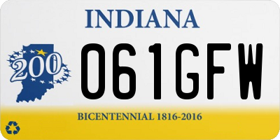 IN license plate 061GFW