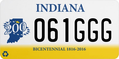 IN license plate 061GGG
