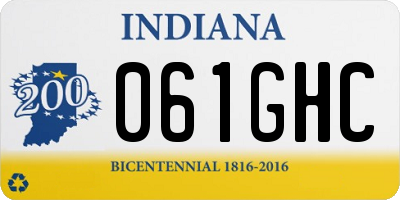 IN license plate 061GHC