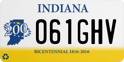 IN license plate 061GHV