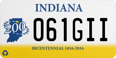 IN license plate 061GII