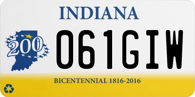 IN license plate 061GIW