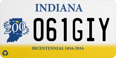 IN license plate 061GIY