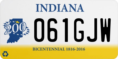 IN license plate 061GJW