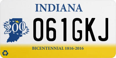 IN license plate 061GKJ