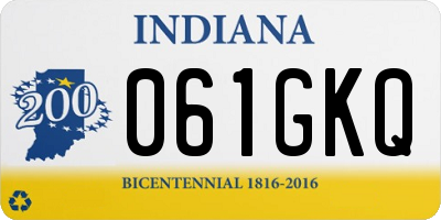 IN license plate 061GKQ