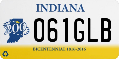 IN license plate 061GLB
