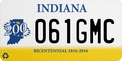 IN license plate 061GMC