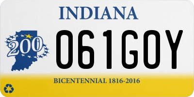 IN license plate 061GOY