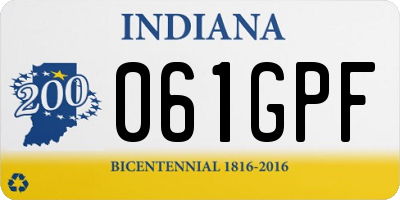 IN license plate 061GPF