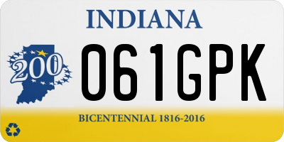 IN license plate 061GPK