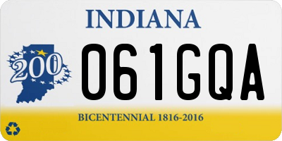 IN license plate 061GQA