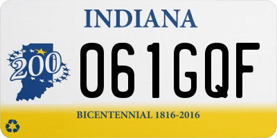 IN license plate 061GQF