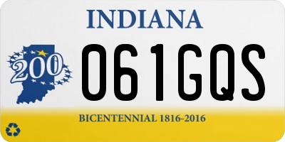 IN license plate 061GQS