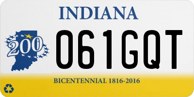 IN license plate 061GQT