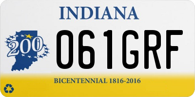 IN license plate 061GRF