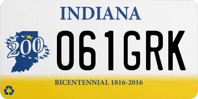 IN license plate 061GRK