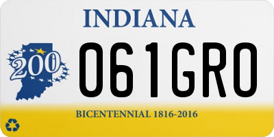 IN license plate 061GRO