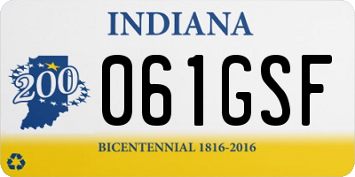 IN license plate 061GSF