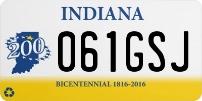 IN license plate 061GSJ
