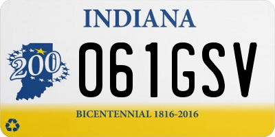 IN license plate 061GSV