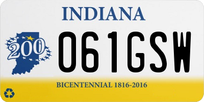IN license plate 061GSW