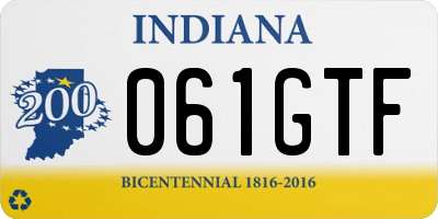 IN license plate 061GTF