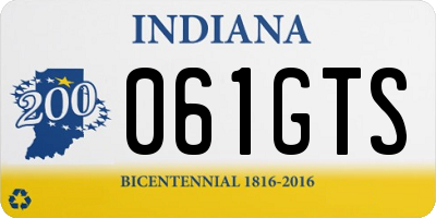 IN license plate 061GTS