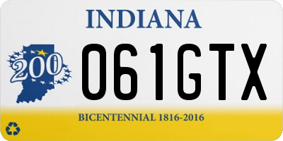 IN license plate 061GTX