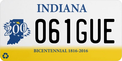 IN license plate 061GUE