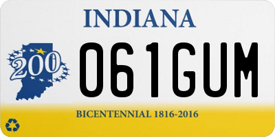 IN license plate 061GUM