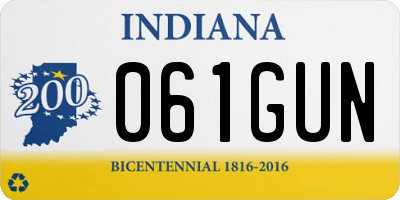 IN license plate 061GUN