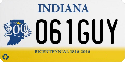IN license plate 061GUY