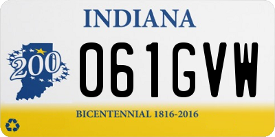 IN license plate 061GVW