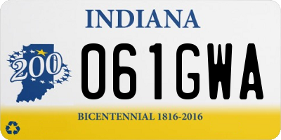 IN license plate 061GWA