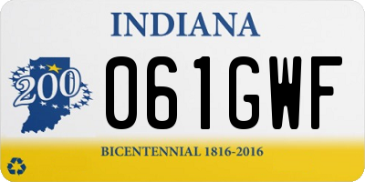 IN license plate 061GWF