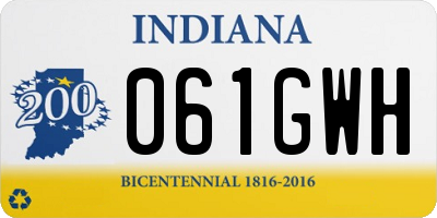 IN license plate 061GWH