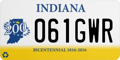 IN license plate 061GWR