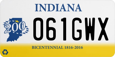 IN license plate 061GWX