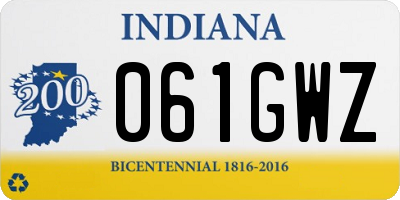 IN license plate 061GWZ