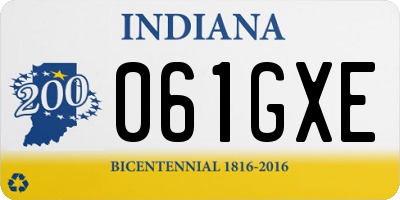 IN license plate 061GXE